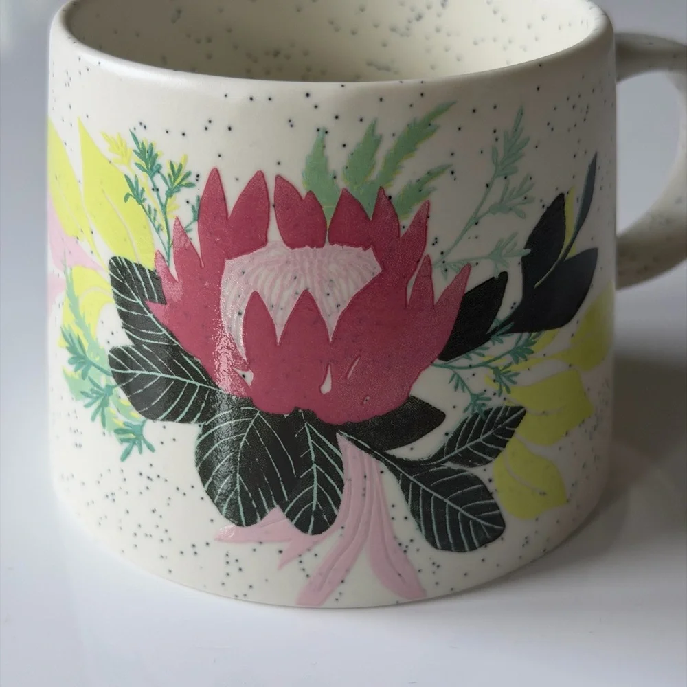 Starbucks Summer 2022 Cactus Floral Ceramic Speckled Coffee Mug -14 Oz